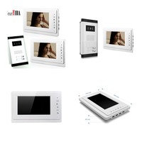 7 Inch Apartment Intercom System 2 Units Building Video Door Phone Visual Intercom Entry Security Doorbell System Kit