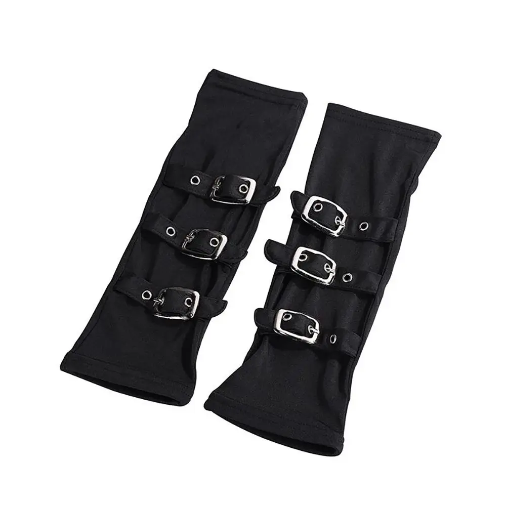 

Unique Milk Silk Outdoors Fashion Accessories Hip hop Streetwear Arm Cover Belt Rivet Punk Wristband Half-finger Gloves