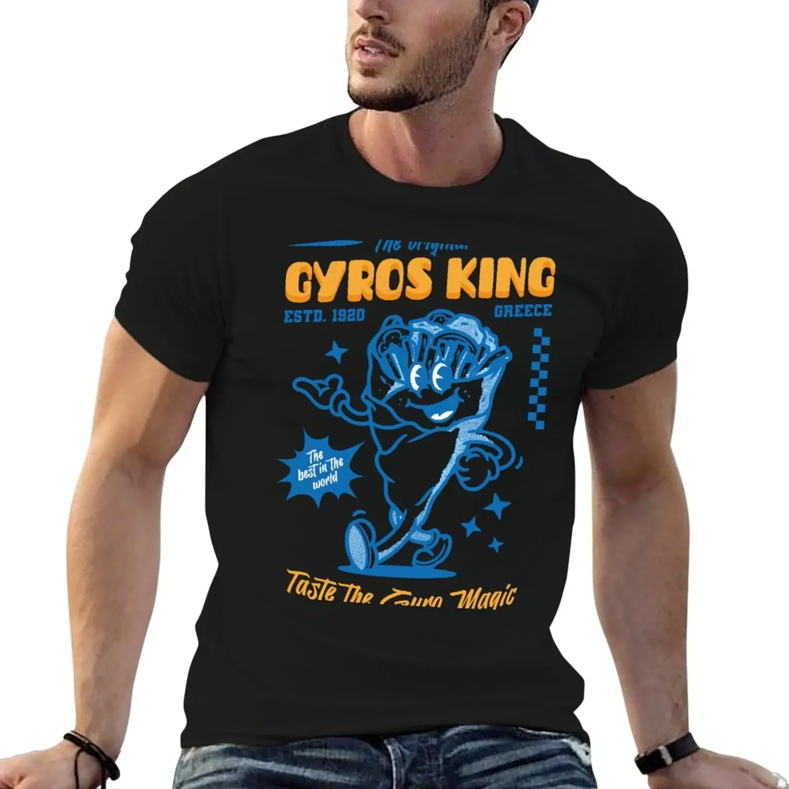 

Greek Gyros Retro Mascot Tshirt T-Shirt shirts graphic tee blacks graphic tee shirt t shirt for men
