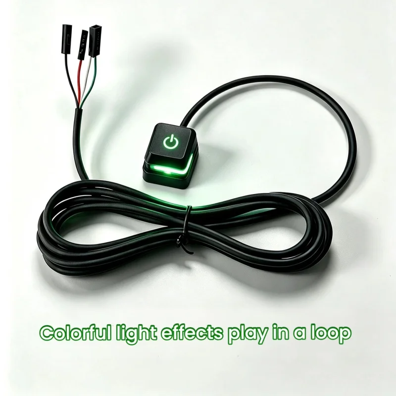 Desk ON/OFF Power Switch for Desktop Computer RGB Backlight Mechanical Shaft Key External Remote Start PC Mainboard Reset Button