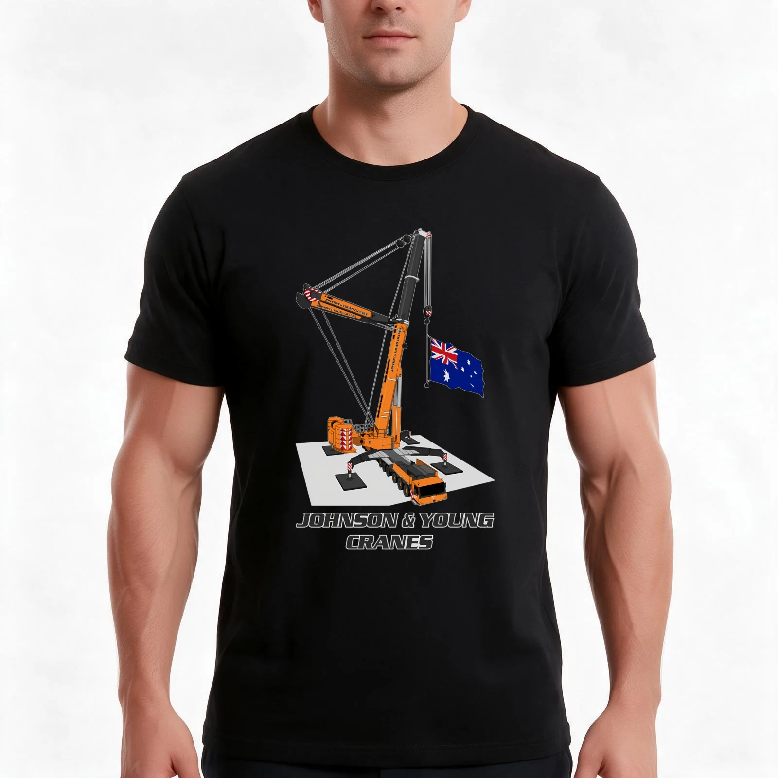Johnson Young Cranes T-Shirt Summer Casual Cotton Tee Oversized Streetwear Tops Vintage Graphic Print Loose Fit Short Sleeve