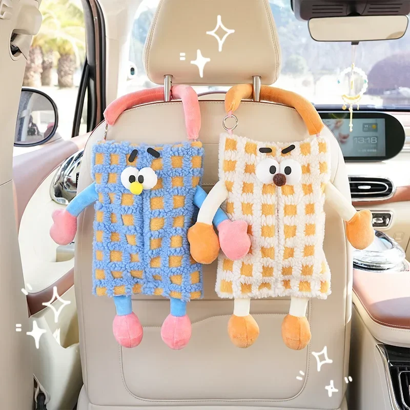 

NEW Car tissue box hanging cartoon monster Car seat back paper towel hanging bag Car paper box interior decoration supplies