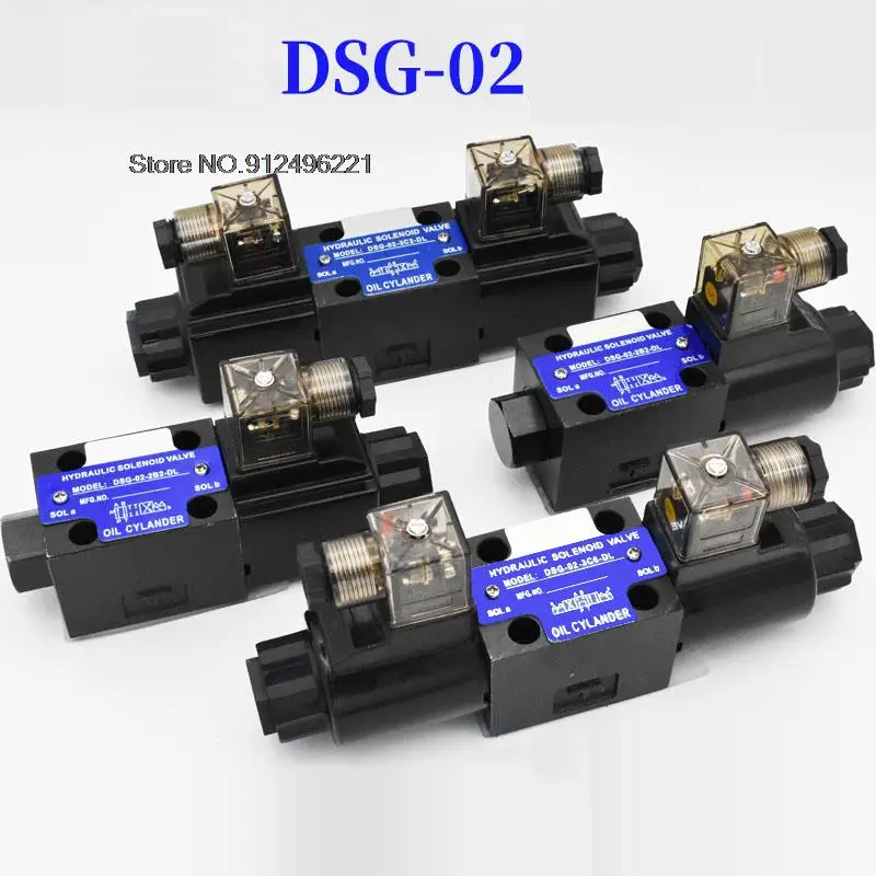 DSG-02 Series Hydraulic Electromagnetic Two-Way Directional Valve Single-head Valve 24VDC 220VAC Solenoid Directional Valve