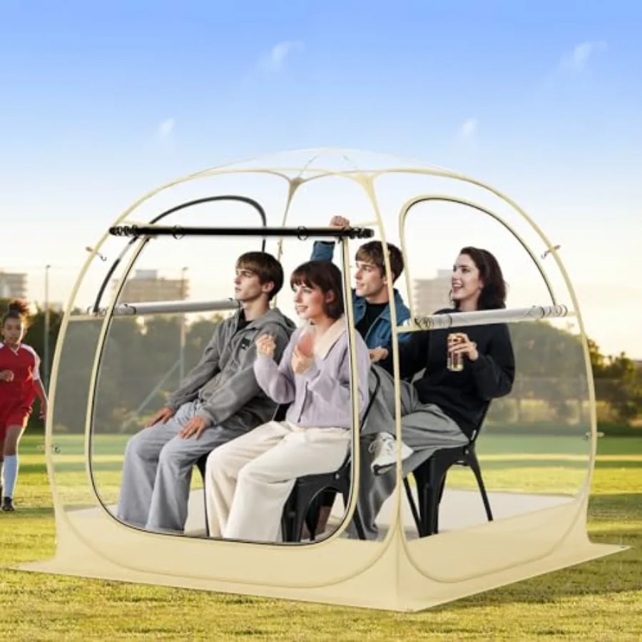 Tienda instantánea emergente para todo tipo de clima para 56 personas con suelo de lona impermeable, burbuja transparente para exteriores, para eventos deportivos, pesca, Camping