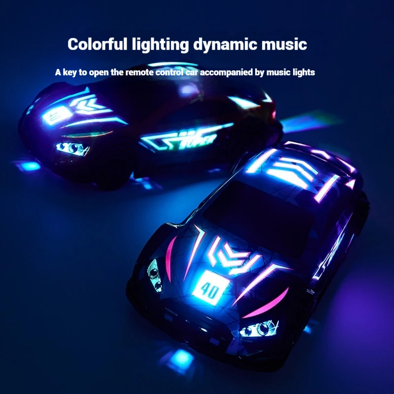 New Colorful Lights Rc Wireless Remote Control Sports Car Four-Way Race Car Dynamic Music Children'S Toy Car Boys Gift Giving