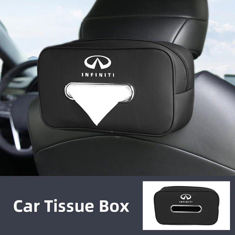 

Car Seatback Tissue Box Armrest Paper Napkin Storage Bag Accessories For Infiniti Q50 FX35 Q30 G37 Q70 QX70 G35 Q60 QX50 QX60 Q