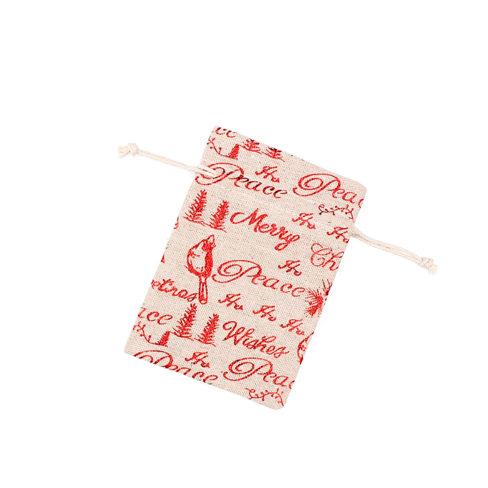 

10 Pcs Gift Bags Christmas Themed Large Capacity Storage Drawstring Bags for Presents Snacks Phone Gifts Party Festival