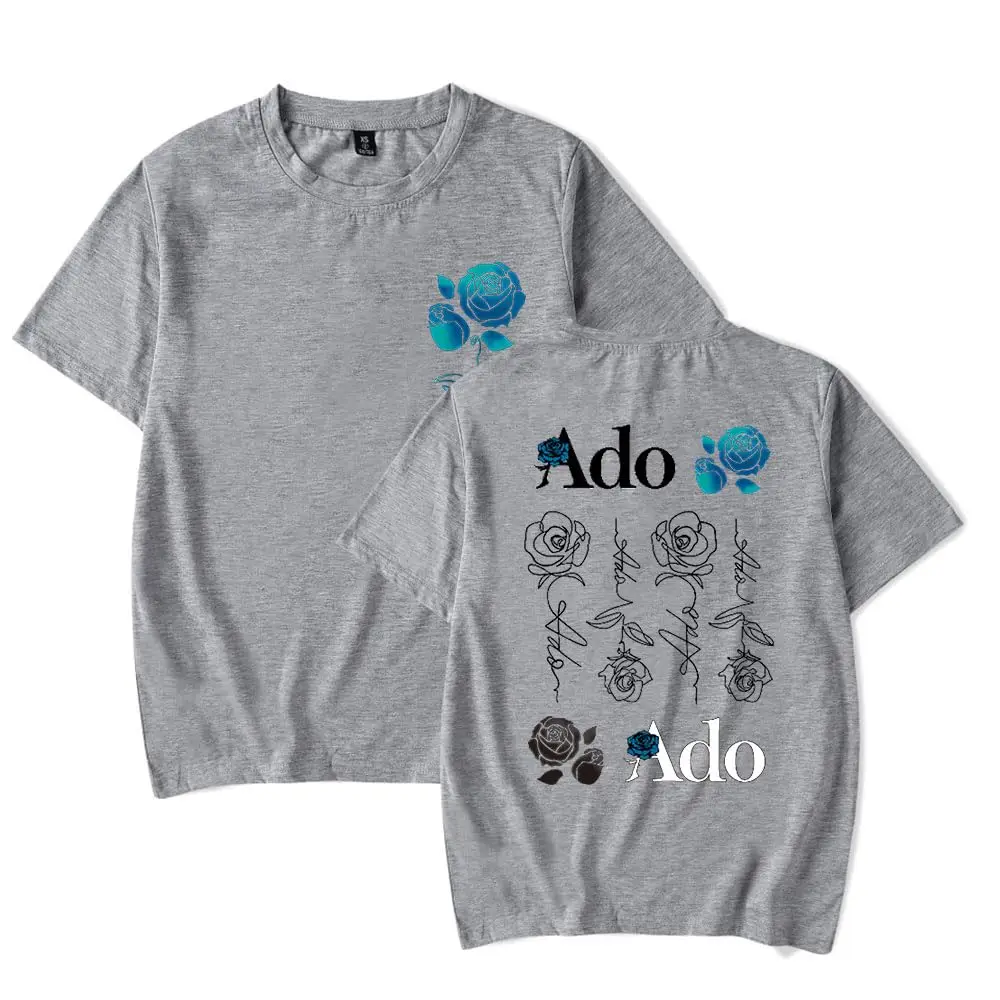 2025 New ADO Wish Blue Rose World Tour Merch T-Shirt Summer Men/Women Streetwear Tshirt Shirt Short Sleeve