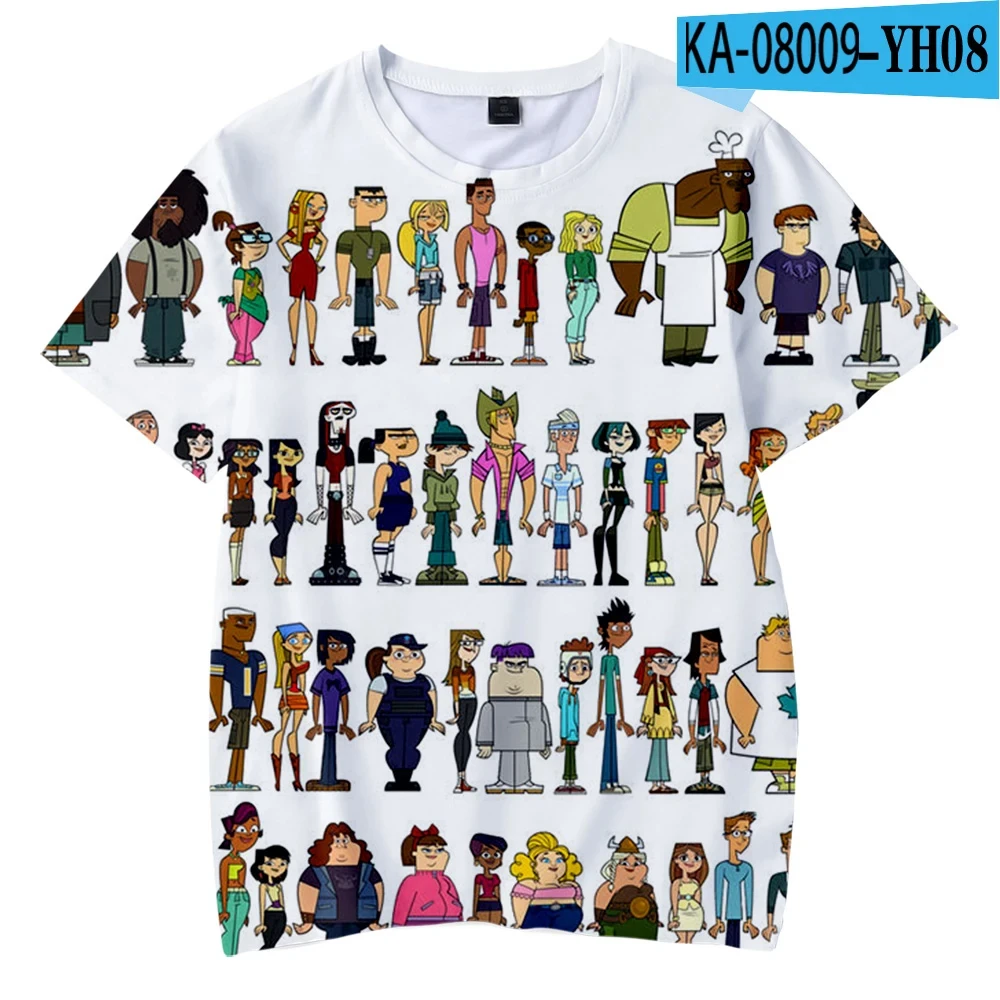 Total Drama Tshirt 3D Print Men Short sleeve t shirts Hip Hop streetwear O-neck T-shirt Funny Cartoon Unisex clothing