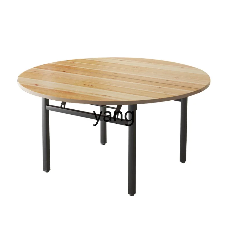 

LH thickened solid wood folding large round table for 15 people 20 dining table with turntable