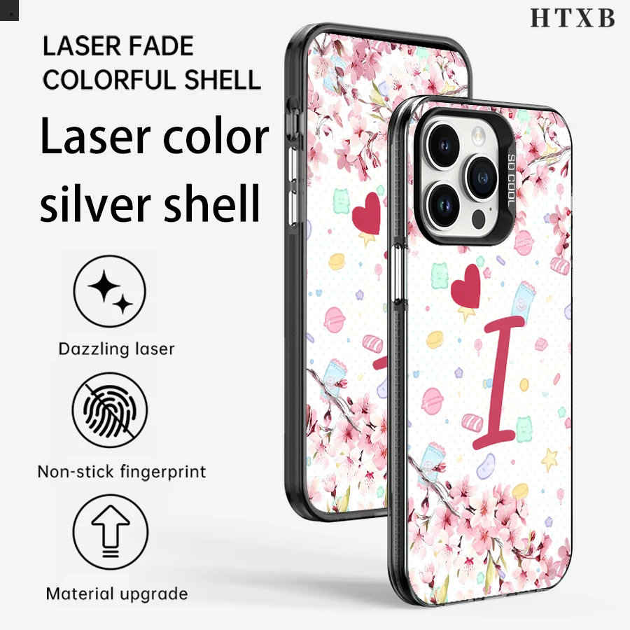 Teléfono Cherry Blossom Letter I para iPhone 17 a 11 Pro Max Plus