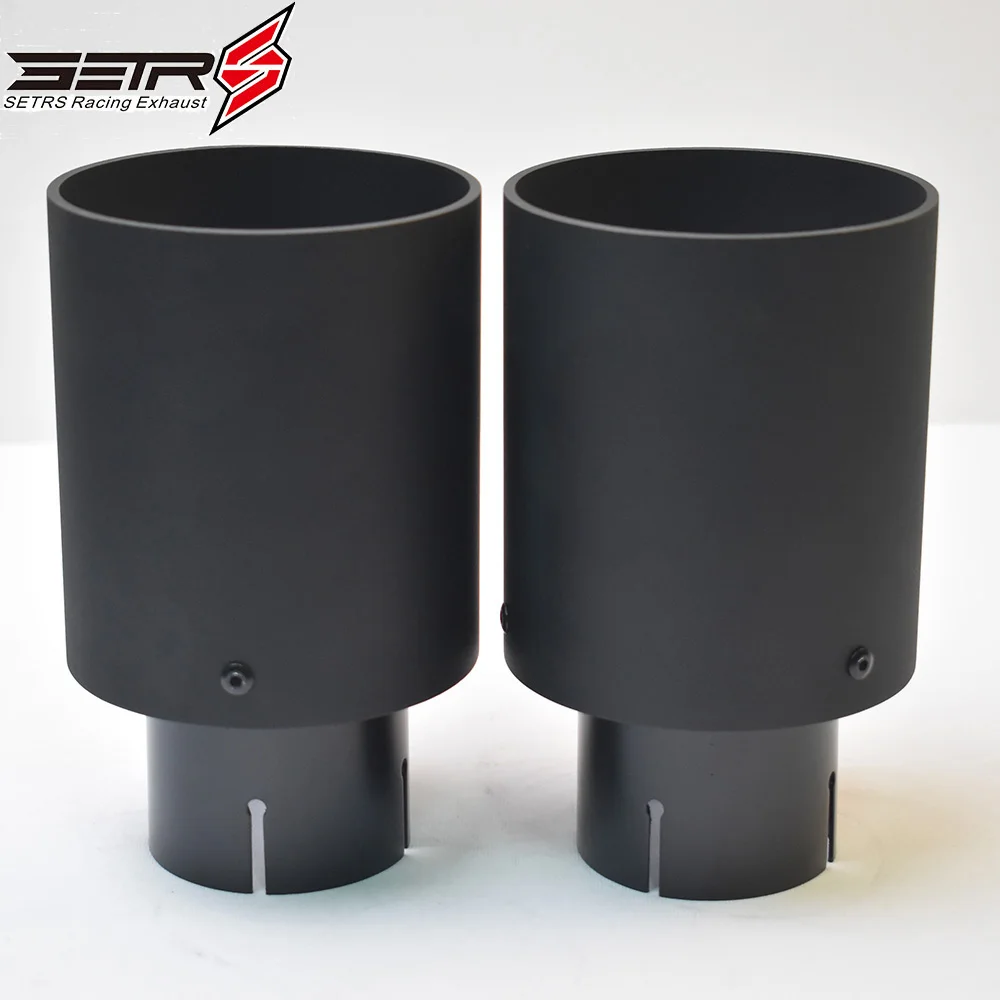 1 Piece Car 105mm Oulet Sandblast End Muffler Pipe Flat Aluminum Matt Black Single Layer Exhaust Tip Cover