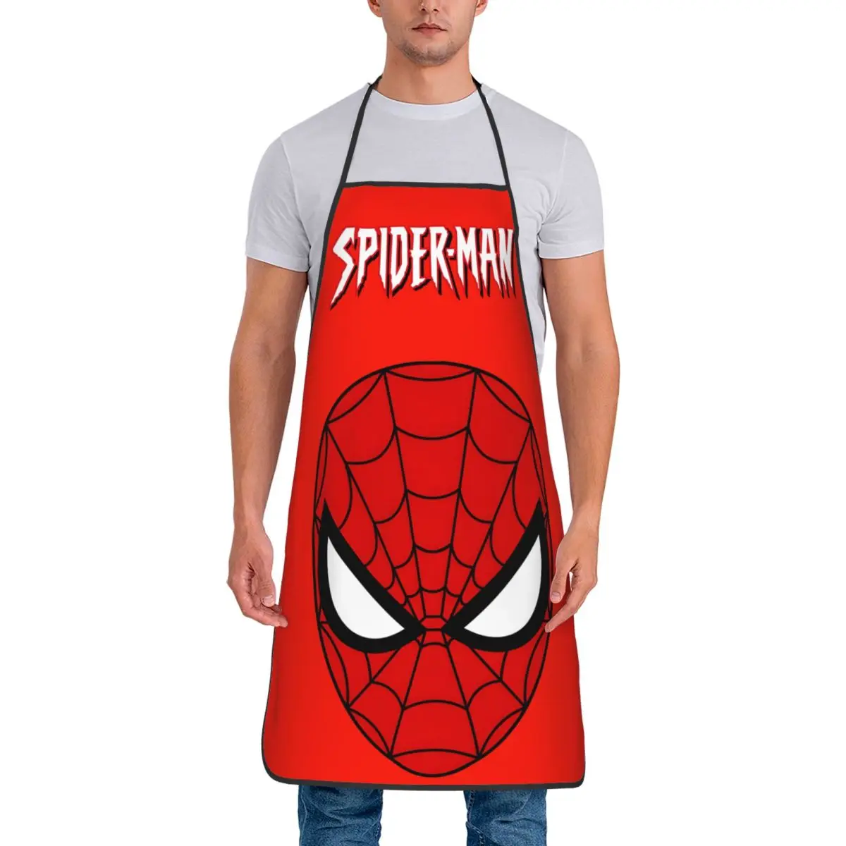 Custom Bib Mask Aprons for Men Women Unisex Adult Chef Kitchen Cooking Marvel Spider Man Tablier Cuisine Baking