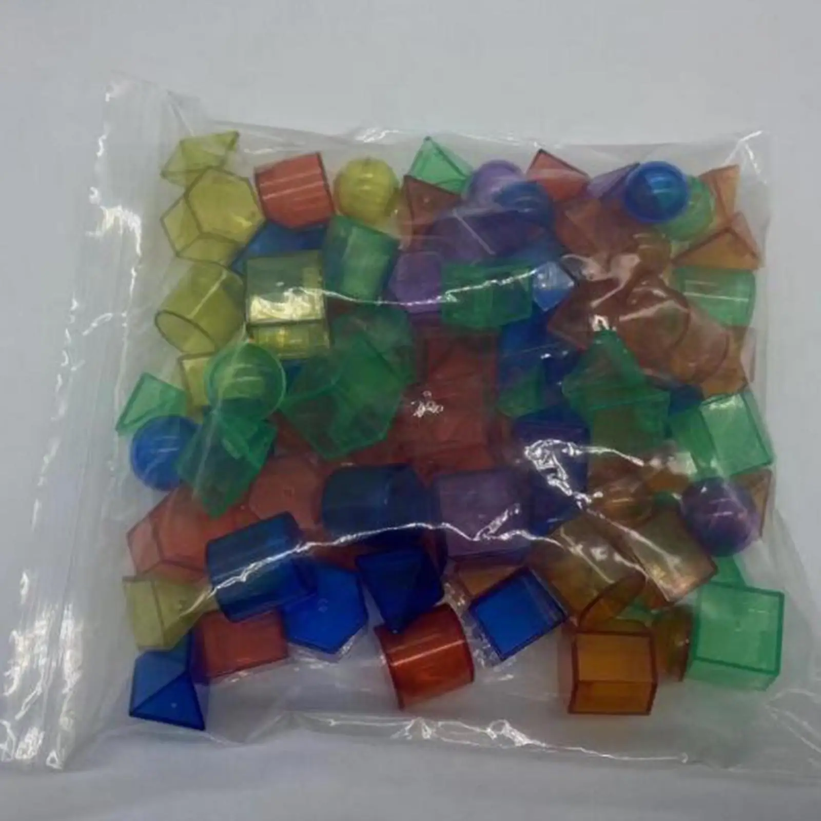 100 Pieces Geometric Solids Learning for Kids Education 3D Counting Sorting Math Helper Geometric Shapes for 3 Years and up