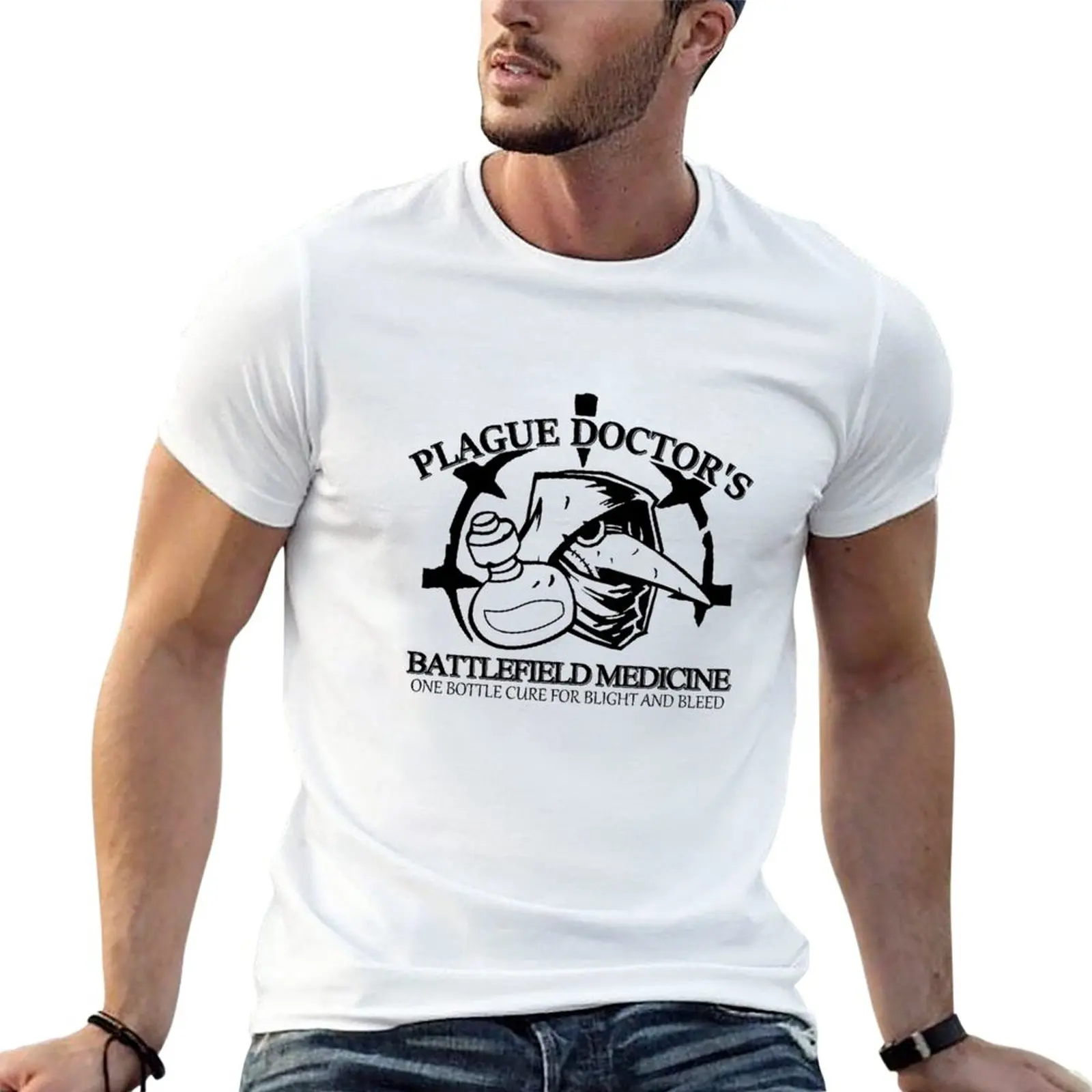 Plague Doctor's Battlefield Medicine T-Shirt funnys plain aesthetic clothes men clothings