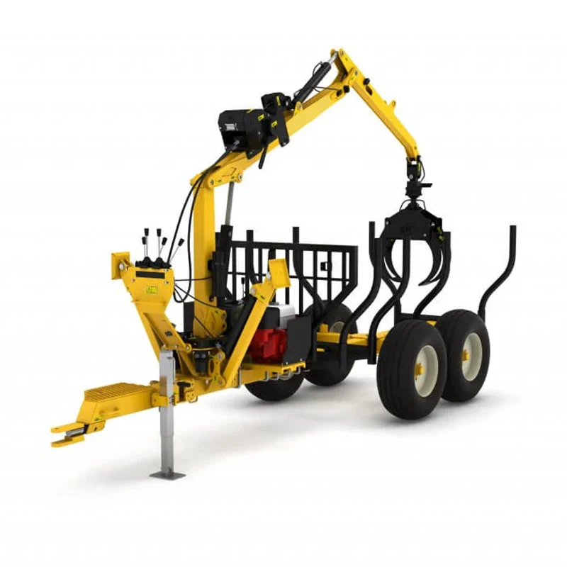 10 Ton Log Loader Crane Trailer Hydraulic PTO Tractor Trailer Heavy Duty Forestry Timber Logging Transport Machinery