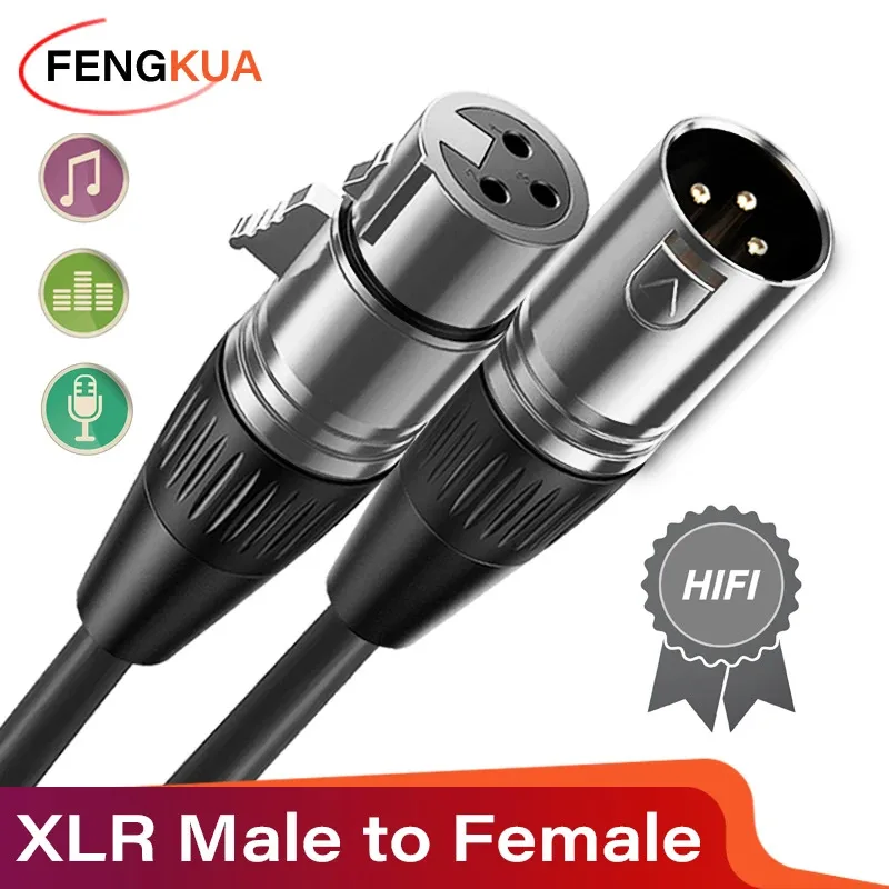 3Pin XLR Cable Male to Female Balanced Analog Audio Cord High Fidelity Microphone Cable for Mixer Amplifier Speaker Durable XLR