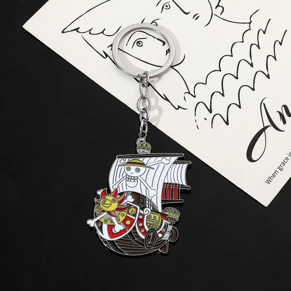 ONE PIECE Thousand Sunny a pirate boat Metal Key buckle Anime periphery Bag decorate Pendant Children Toy birthday Holiday gifts