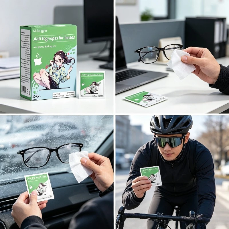 Specialized Wet Wipes for Glasses Cleaning, Lens and Screen Cleaning Wipes, Alcohol Cleaning Pads,Non-Woven Fabric, Scratch-Free