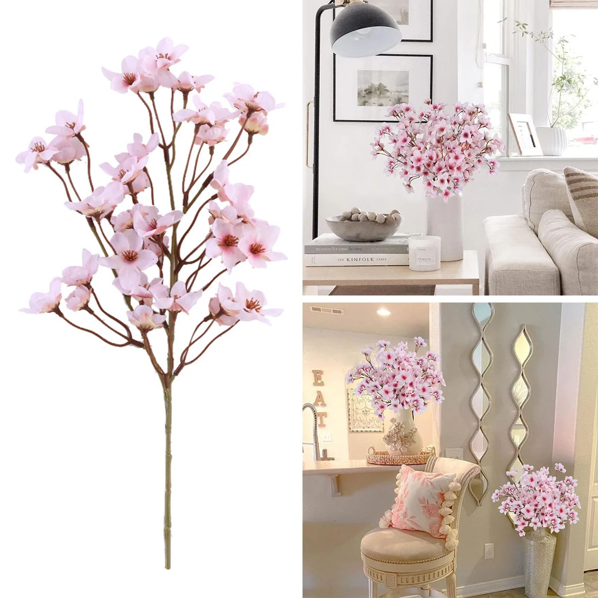 

Artificial Short Branch Peach Blossom Spring Wedding Home Deco Simulation Flower Bedroom Living Room Ornaments