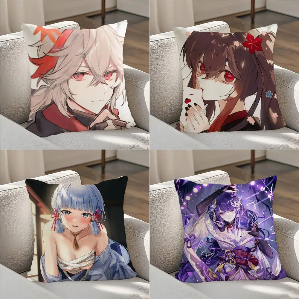 

Genshin ImpacT Pillow Case Luxury Double-sided For Car Pillows 45x45 Cushions Cover Home And Decoration Sofa Pillowcase 50x50