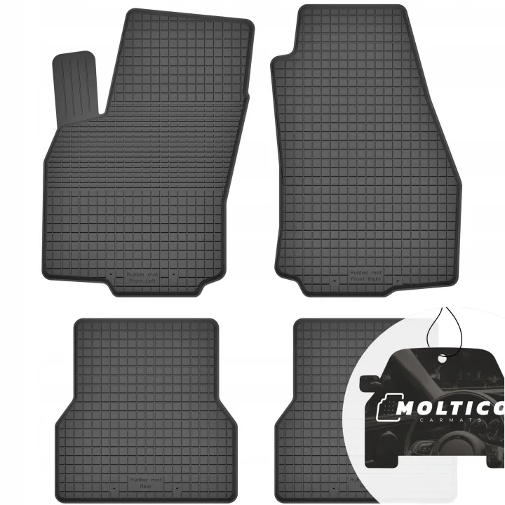 Rubberen matten, geschikt voor Volvo V60 I, modeljaar 2011-2018, set inclusief rand.