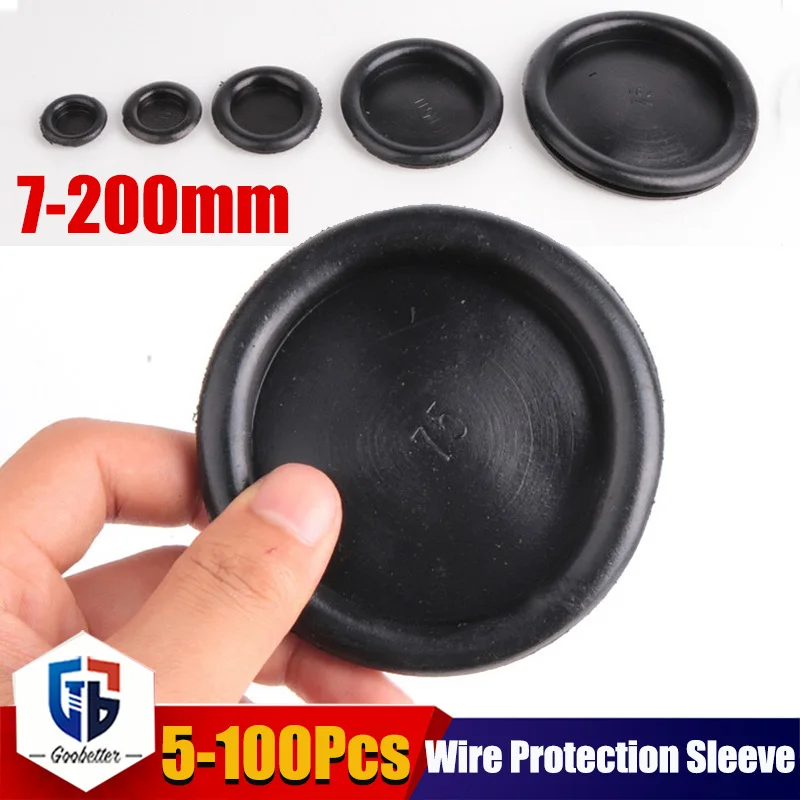 7-200mm Blanking Grommets Rubber Grommet Closed Gromet Blind Plug Bungs Distribution Box Plugging Hole Line Washer Single Sided