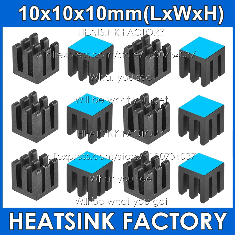 

6/15pcs Radiator Aluminum Heatsink 10mm x10mm x 10mm Heat sink Extruded Profile Heat Dissipation For Cooling with Thermal pad