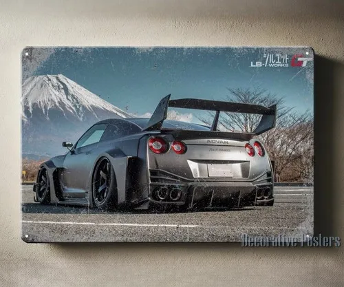 Gtr Liberty Walk Car Metal Poster Tin Sign 20x30cm Collectable Plaque-aluminum