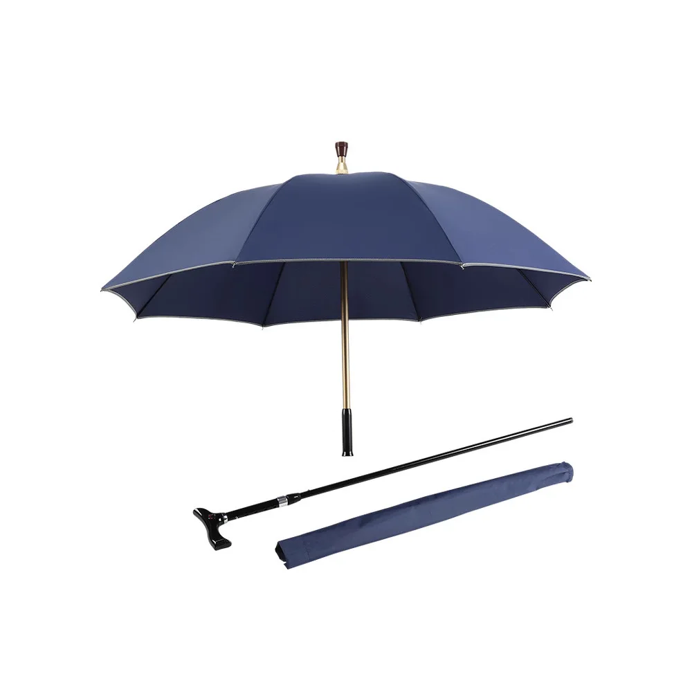 Self-defense Long-handle Windproof UV Protection Business Cane Umbrella Suitable for Climbing Hiking Hanging Out On Raining