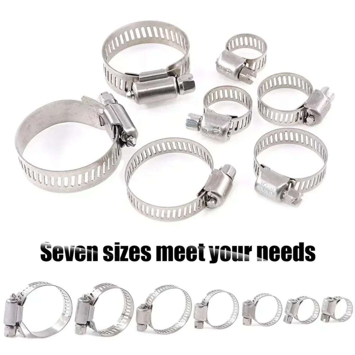 60pcs 8-38mm Stainless Steel American style throat clamp Water Pipe Clamp Trachea Clamp Fixed Clamp ring clamp