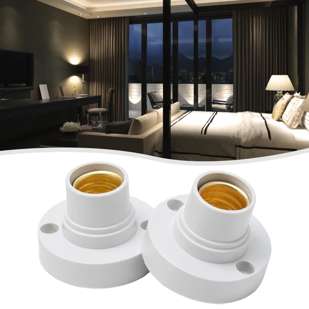 10 E14 Lamp Holders with Flat Base for Edison Screw Socket Wiring in General Purpose Lighting and Retrofit Projects