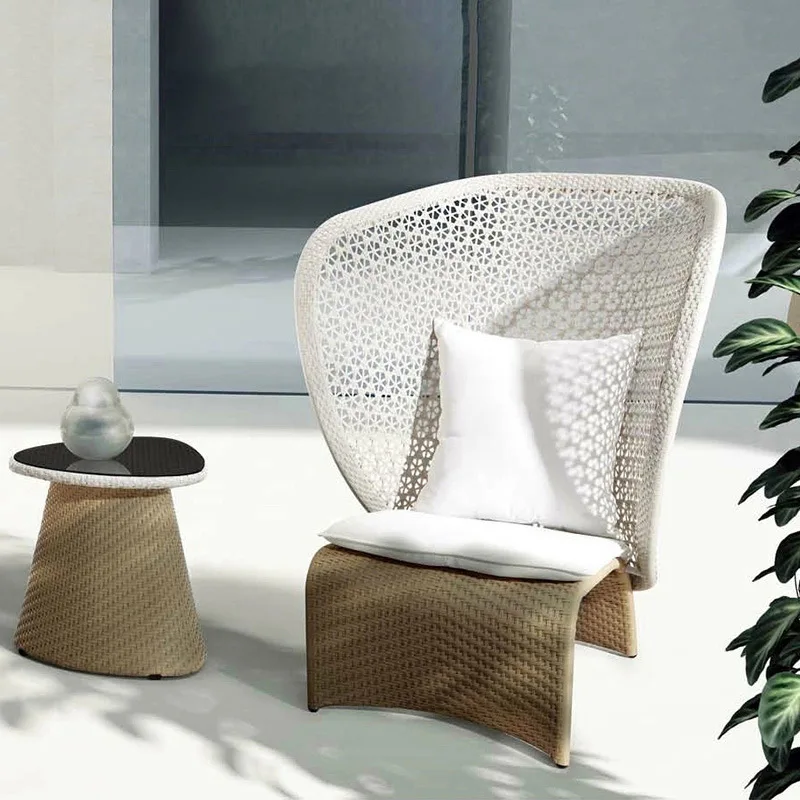 Nordic outdoor rattan chair villa courtyard waterproof and sunscreen outdoor sofa terrace high-end furniture