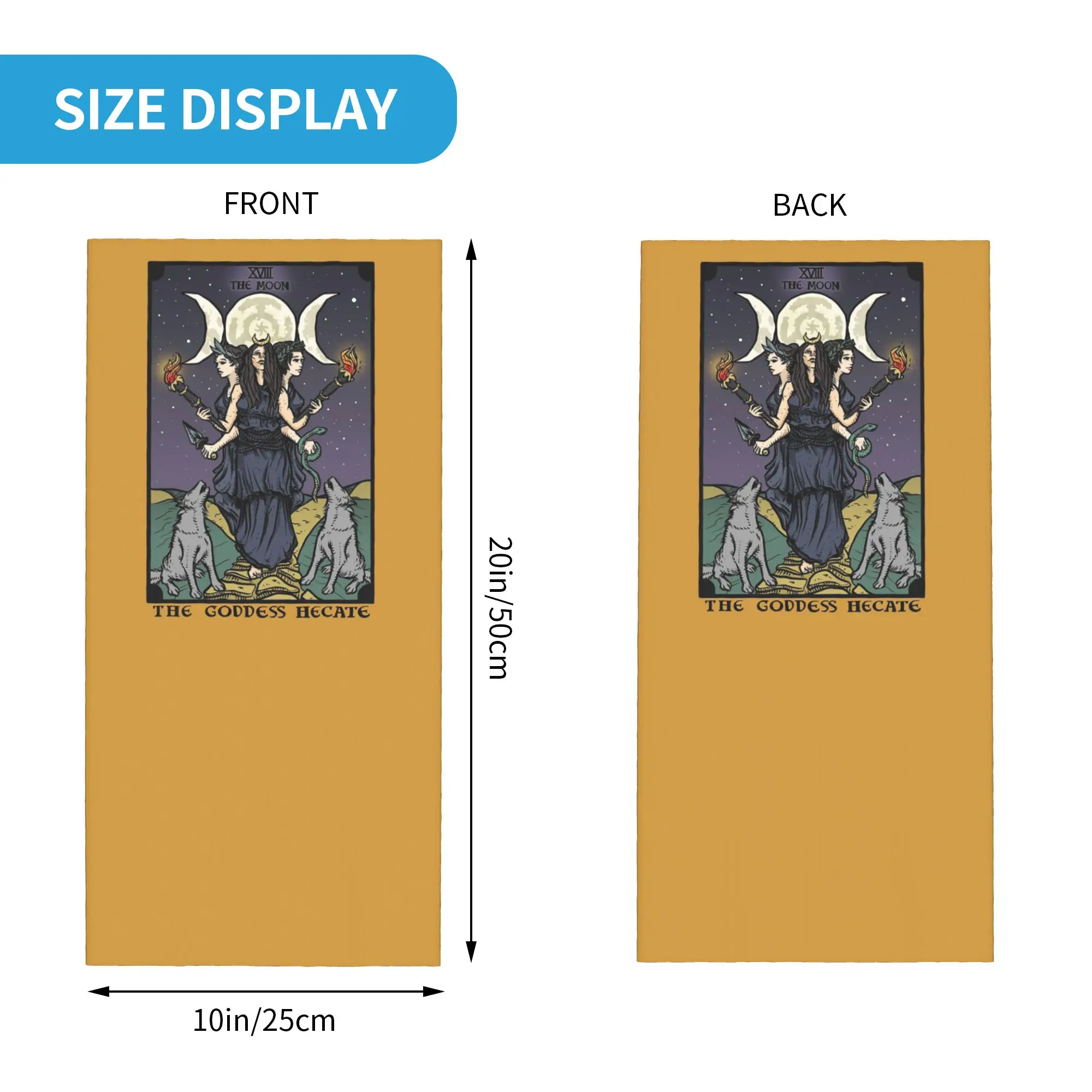 Hecate Triple Moon Goddess Witchcraft Witch Wheel Tarot Card Bandana Neck Gaiter Printed Mask Scarf Face Mask Outdoor Sports
