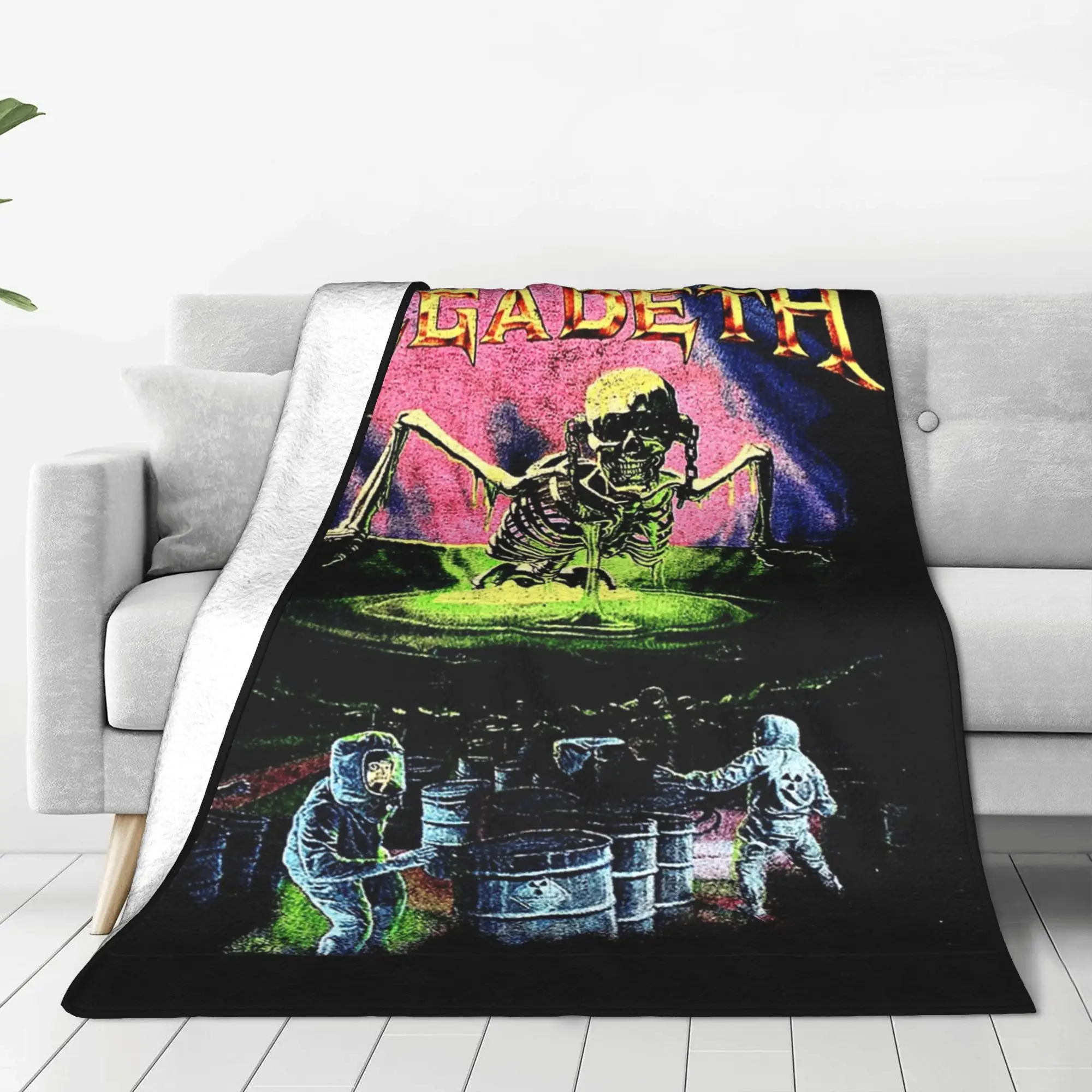 Megadeths Heavy Metal Blanket  Flannel Novelty Breathable Throw Blankets for Chair Covering Sofa All Season