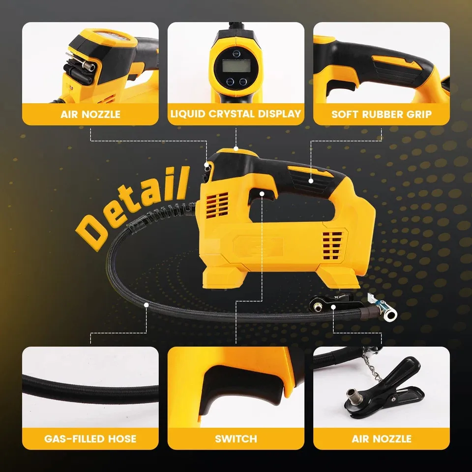 Electric Air Pump Powered Inflator Cordless Car Tire Air Compressor Inflatable Pump No Battery