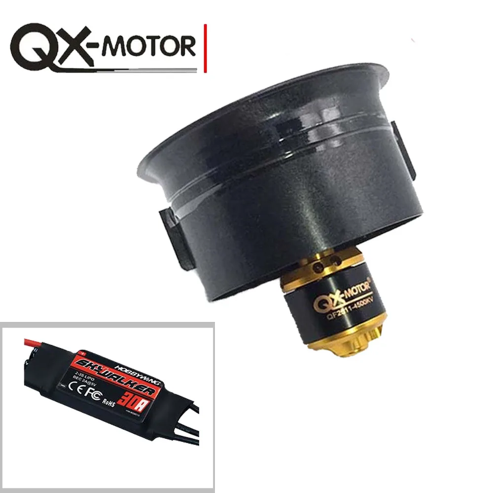 QX-MOTOR 64mm zestaw EDF QF2611-4500KV silnik z 5 łopatkami wentylator kanałowy Hobbywing Skywalker 30A esc dla samolotu FMS RC