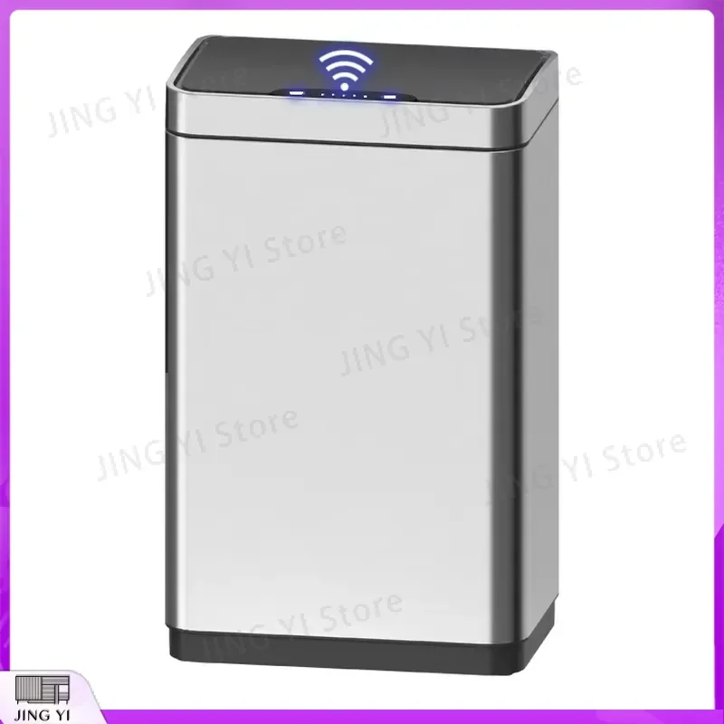 80L Smart Trash Can Stainless Steel Automatic Sensor Waste Bin Large Capacity Household Garbage Can Touchless Kitchen Rubbish