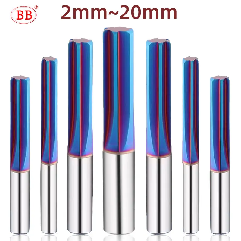Rozwiertak węglikowy BB do CNC, narzędzie do gratowania otworów, powłoka HRC60, nóż tokarski, wiertło do stali nierdzewnej i stali twardej, 6mm 8mm 1 SZT.