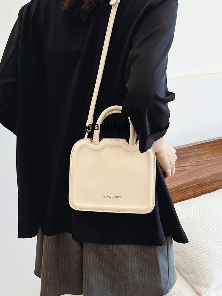 Fashion Handbag Women's Trendy Crack High-Grade Small Square Bag Summer Niche Shoulder Women's Bag