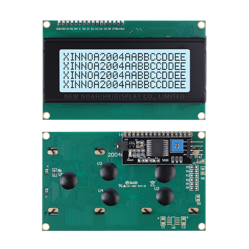 Gray Film Black Letters 2004A IIC Adapter Board Character LCD Module 4002 LCD Controller ST7066U Support Customized Language
