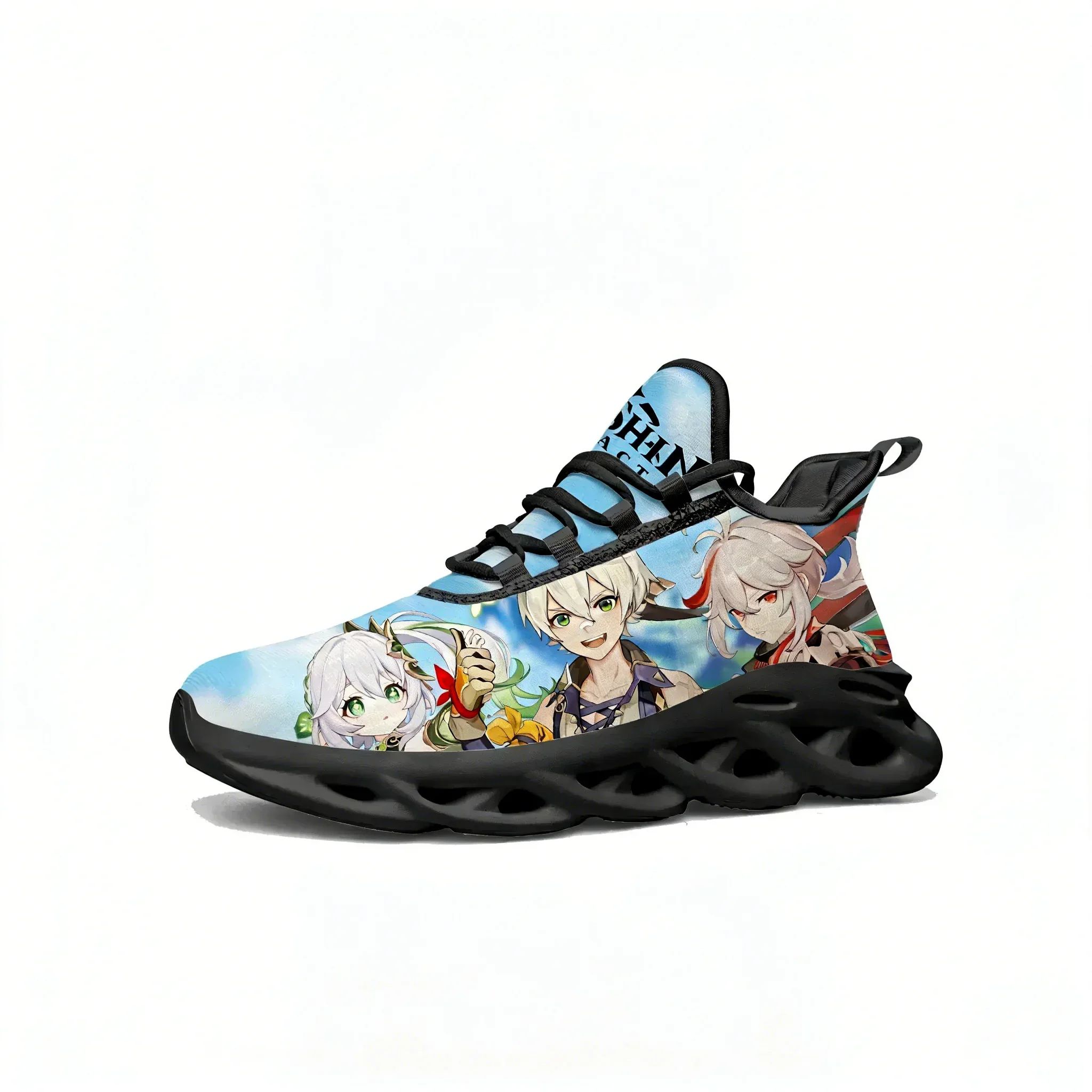 

Anime Cartoon Game Genshin Impact Flats Sneakers Men Women Sports Running Shoes Tailor Made Lace Up Shoes