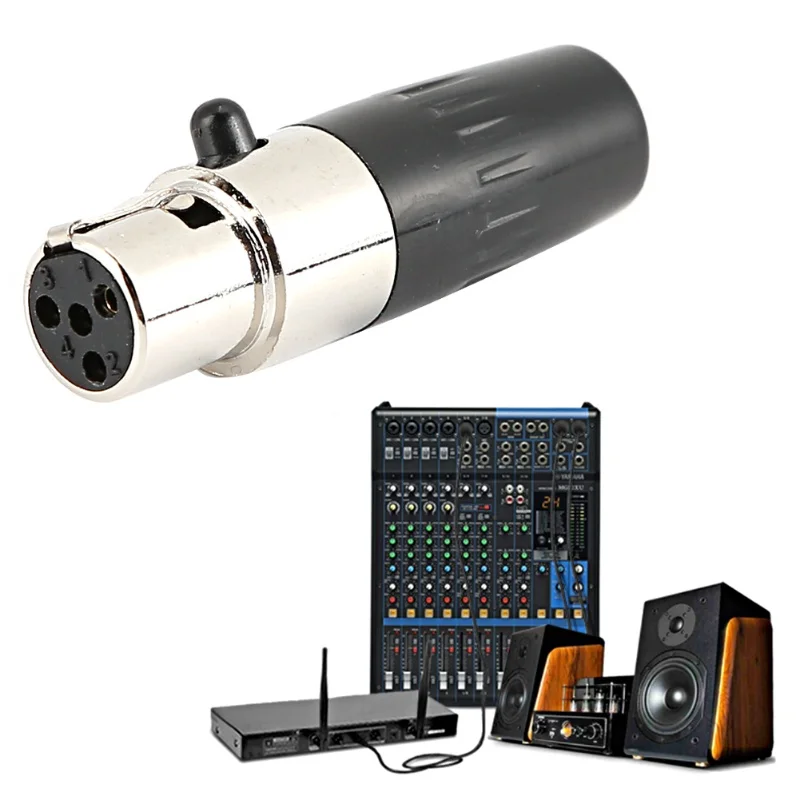 5pcs 4-Core Female Plug Mini XLR Audio Microphone Connector