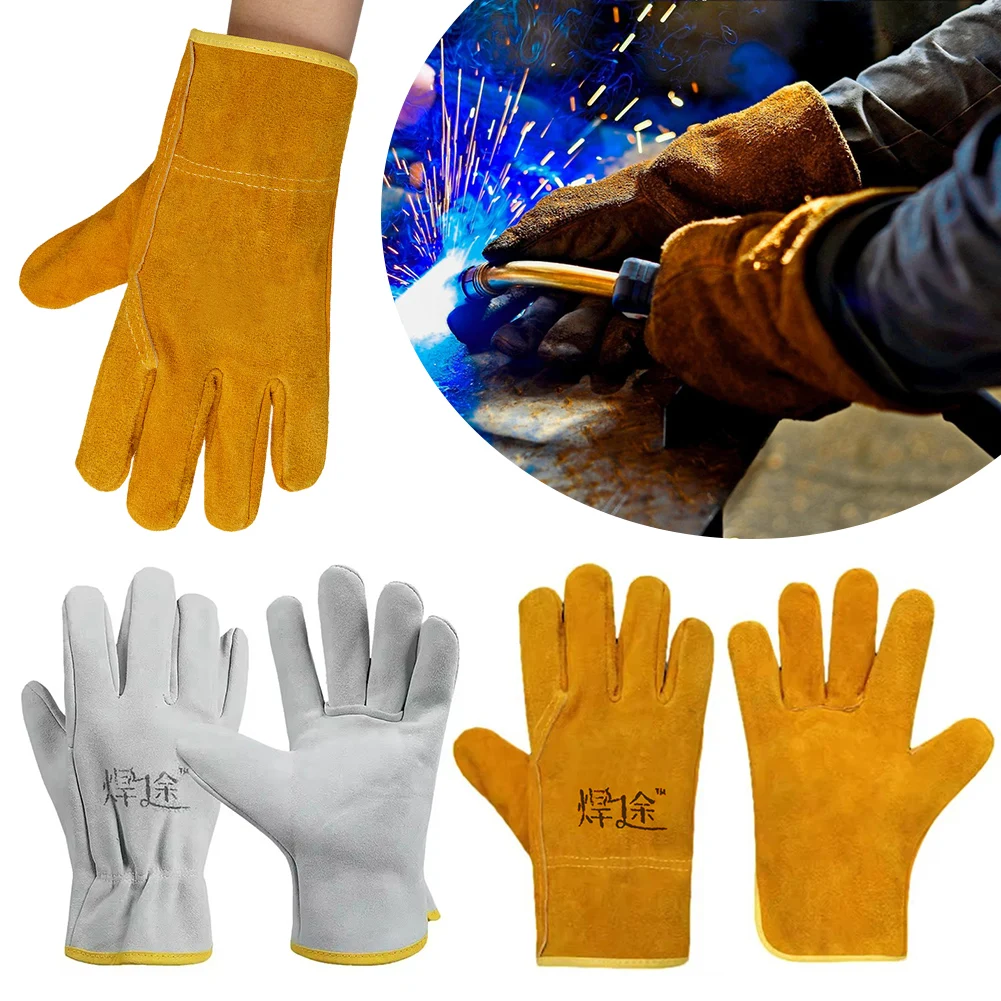 Heavy Duty Cowhide Welding Safety Gloves Versatile For Welding, BBQ, Gardening, & More. Agricultural
