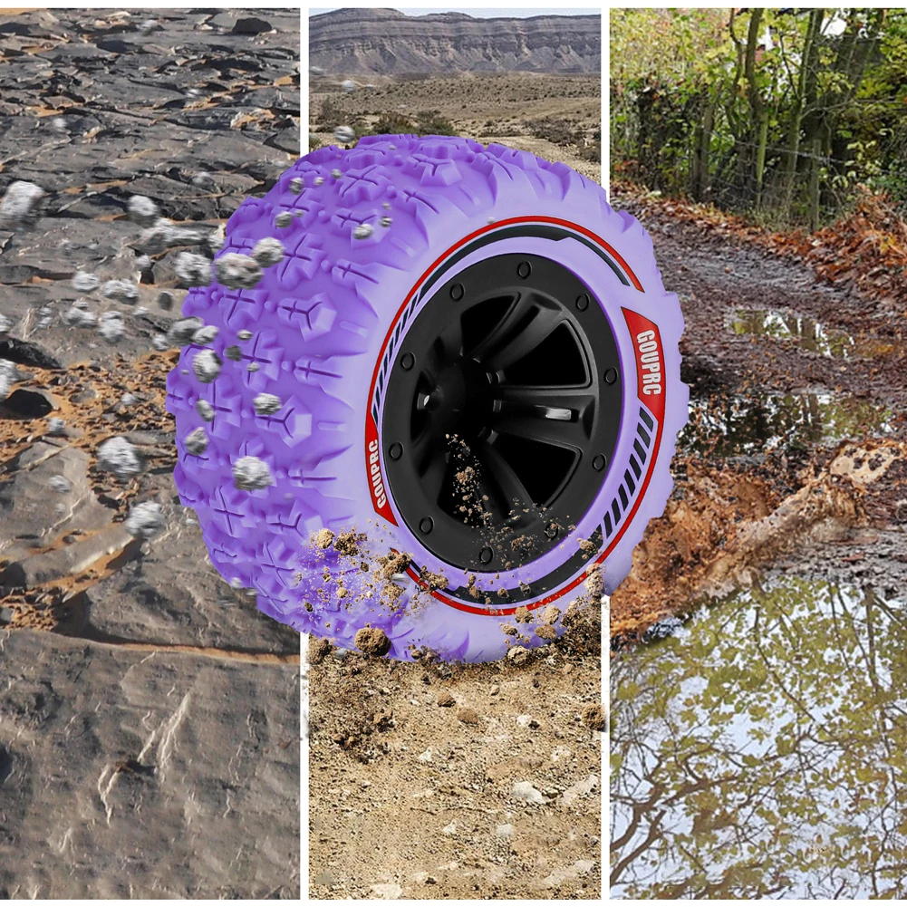 4 pçs 12mm hex rc rodas e pneus pântano garra lama terreno pneus acessórios de borracha rc pneus rodas para 1/14 1/16 rc carro rastreador