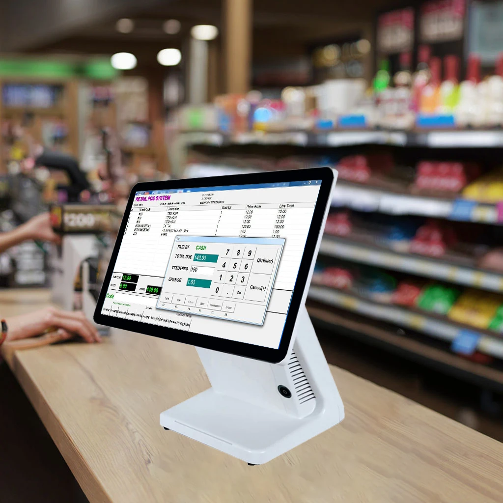 Dual Screen Restaurant Supermarket Retail Wholesale All-in-one Cash Register with Windows/Android Capacitive Touch 4G/Wi-Fi