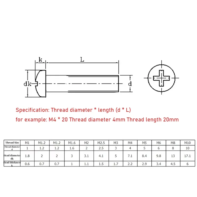 1-20pcs M2 M2.5 M3 M4 M5 M6 M8 M10 3 in 1 Three-Piece Combination 304 Stainless Steel Screw Nut Washer Set Round Head Cross Bolt