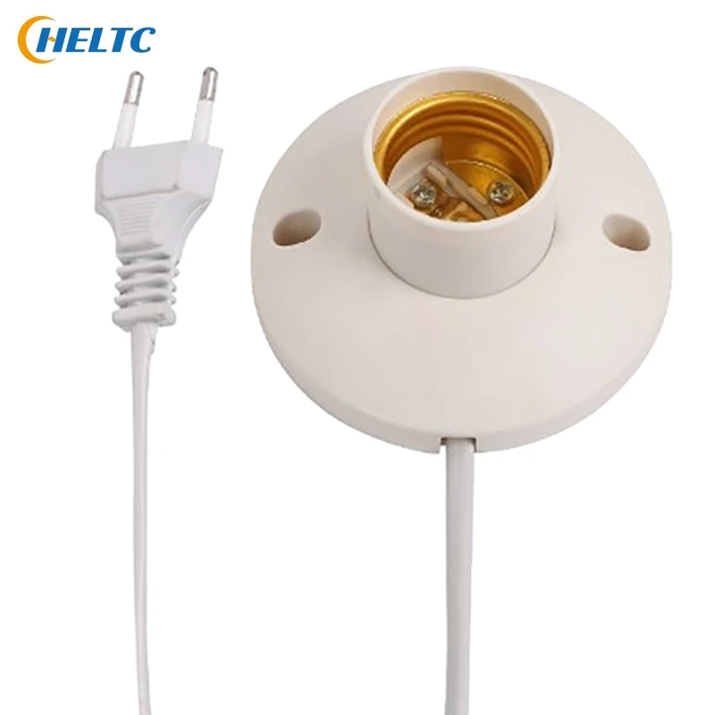 1PCS EU LED Stand Lamp Holder E27 Bulb Plug Dome Socket With Cable Base For Table Light Night Stands Lampholder Accessories