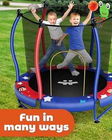 Description Picture 5 of item55” Toddler Trampoline Indoor & Outdoor Playset Ages 1-6, 5FT Kids Trampoline, Ultra Safe Mini Trampoline for Kids