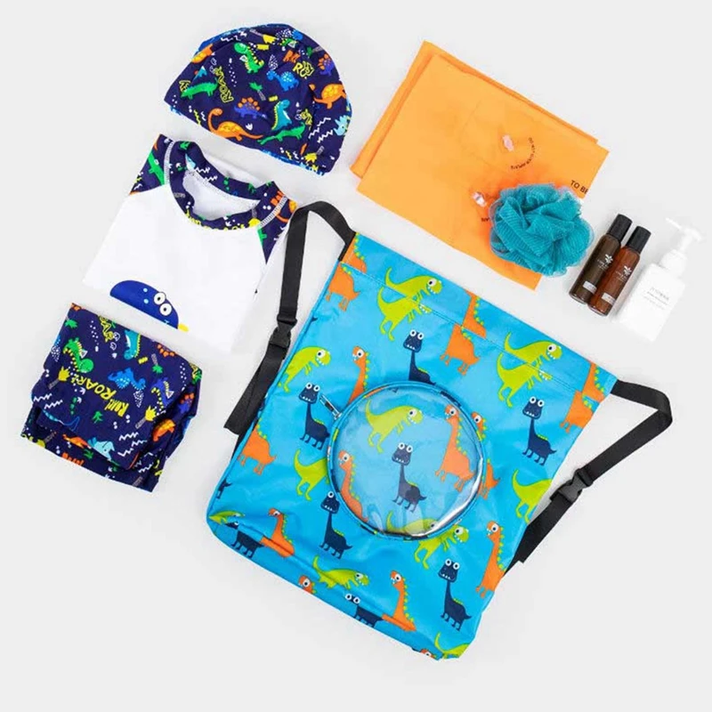 Swimming Pouch Kids Drawstring Bag Storage Sack Outdoor Diving Snorkeling Fins Footwear Dry and Wet Separation Accessory